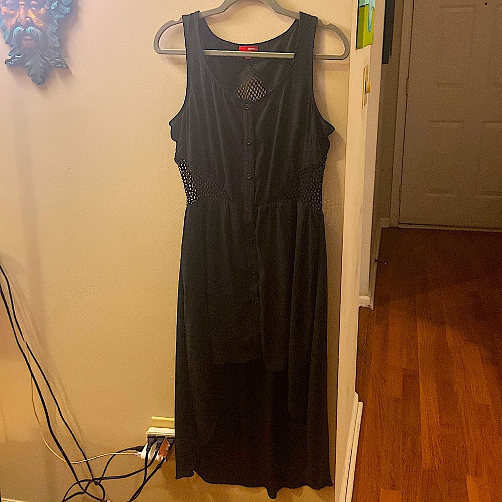 Sheer and Skirted High Low Dress with Super Cute Peek-A-Boo